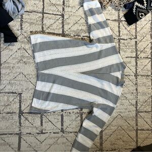 Striped Gray and White Sweater